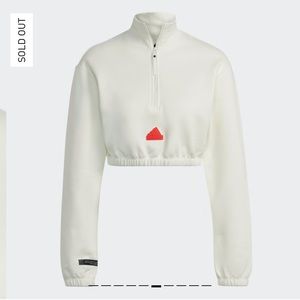 Adidas cropped half zip sweatshirt Medium